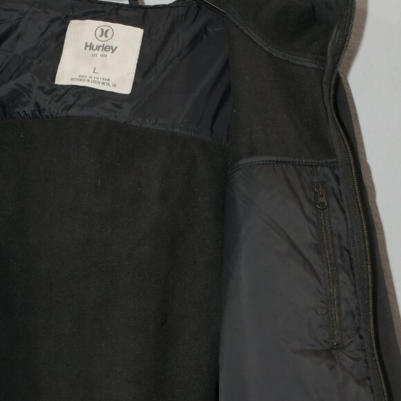 Hurley Men's Windbreaker Softshell Quilted Wind Resistant Fabric‎ Jacket - Picture 9 of 9